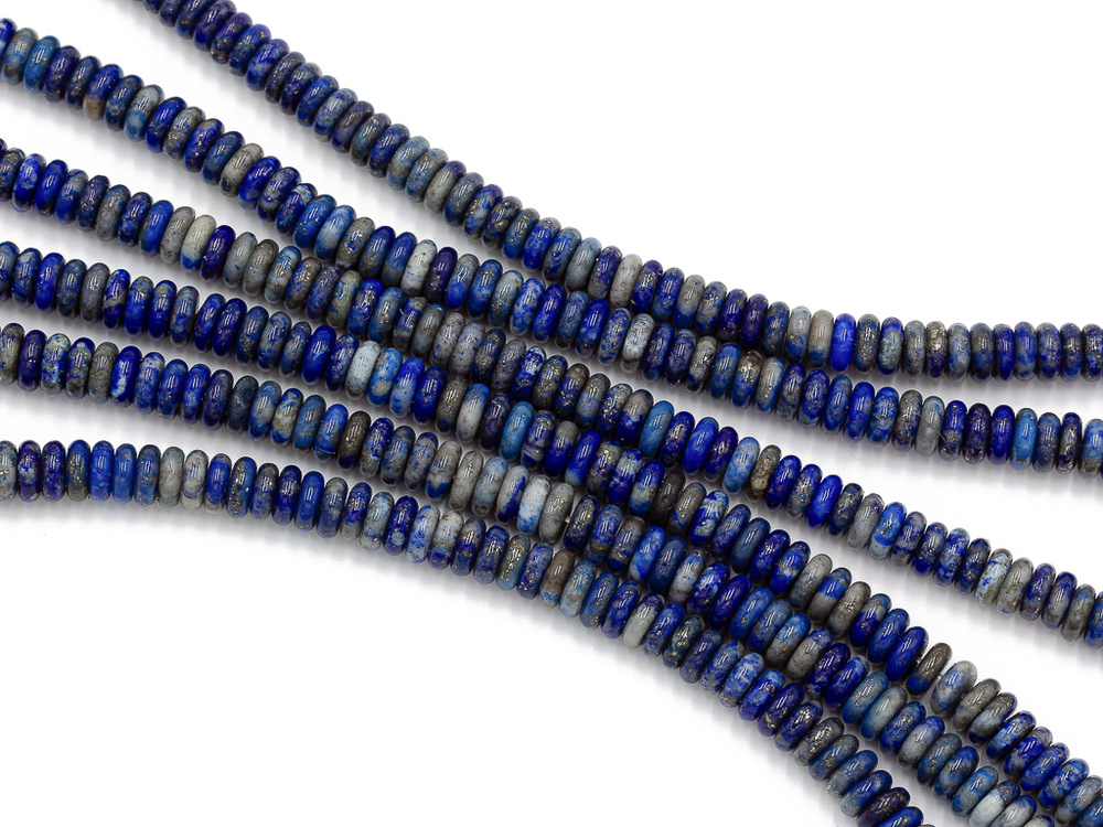 Нить бусин из лазурита 6,5мм, рондель