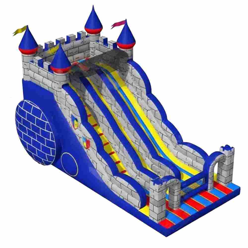 Коммерческий надувной батут-горка «Средневековая крепость» 14×7×9 м
