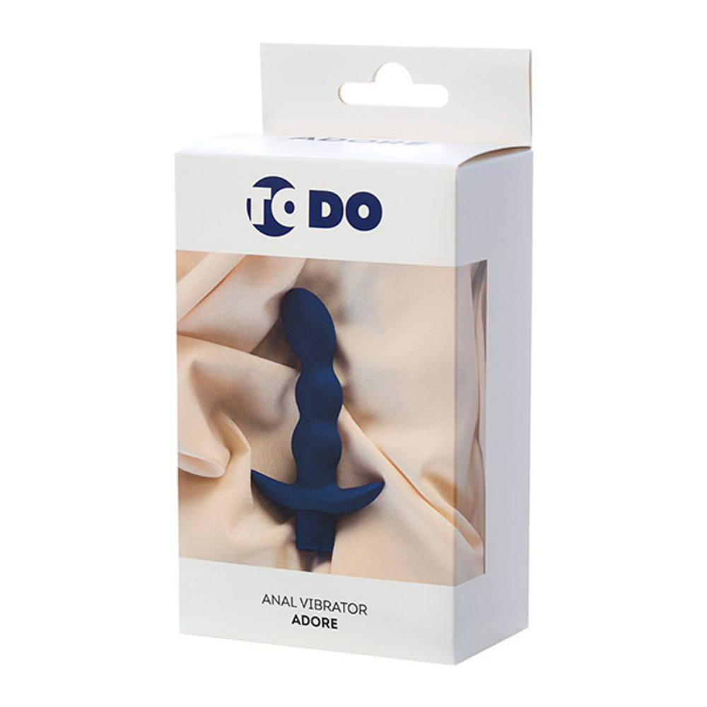 Синий анальный вибратор 15см с загнутой головкой ToyFa ToDo Adore 358005