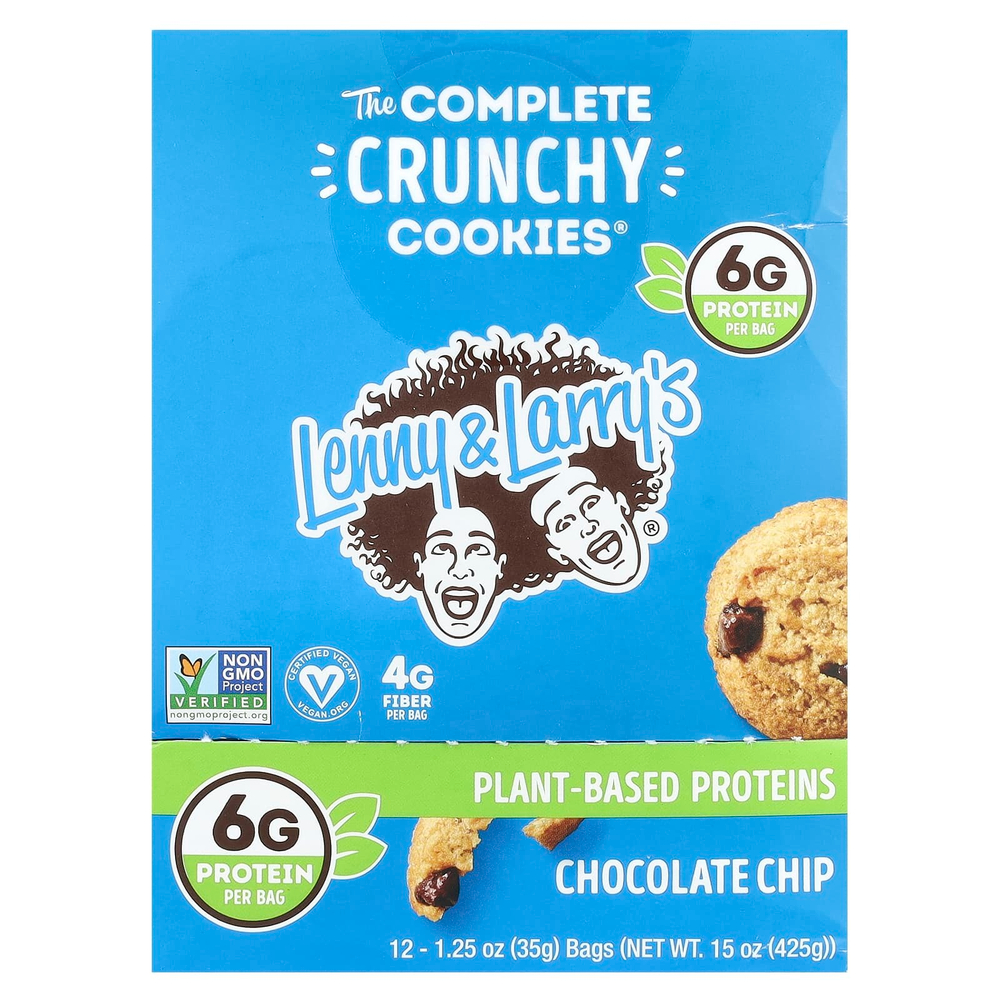 Lenny & Larry's, The Complete Crunchy Cookies®, шоколадная крошка, 12 пакетиков по 35 г (1,25 унции)