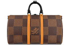 LOUIS VUITTON X Nigo Keepall Bandouliere Damier Ebene Giant 50 Brown