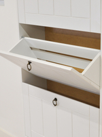 Обувница для прихожей Индра, закрытая, высокая из МДФ, белый