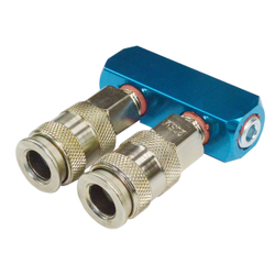 WDK-82ML Распределитель пневматический, 2 быстроразъемных EU соединения резьба, 3 входа с резьбой 1/