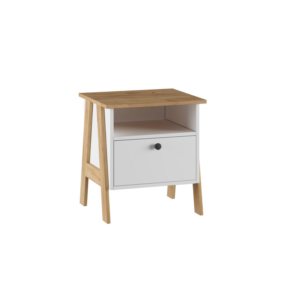Тумбочки прикроватные с ящиками 2 шт. Дуб крафт золото/Белый 51,5х50х42,4 см