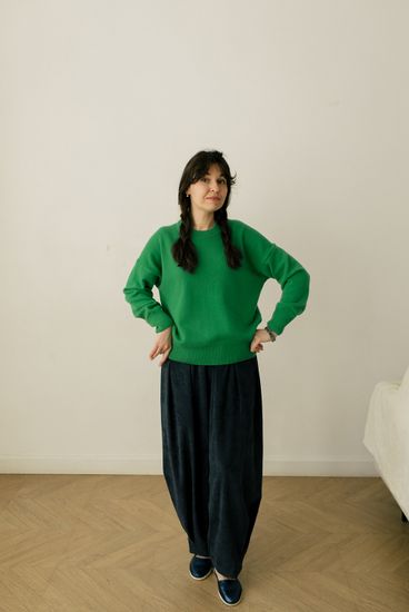 Джемпер Л.Т., 100% шерсть ягнёнка, цвет зеленый.