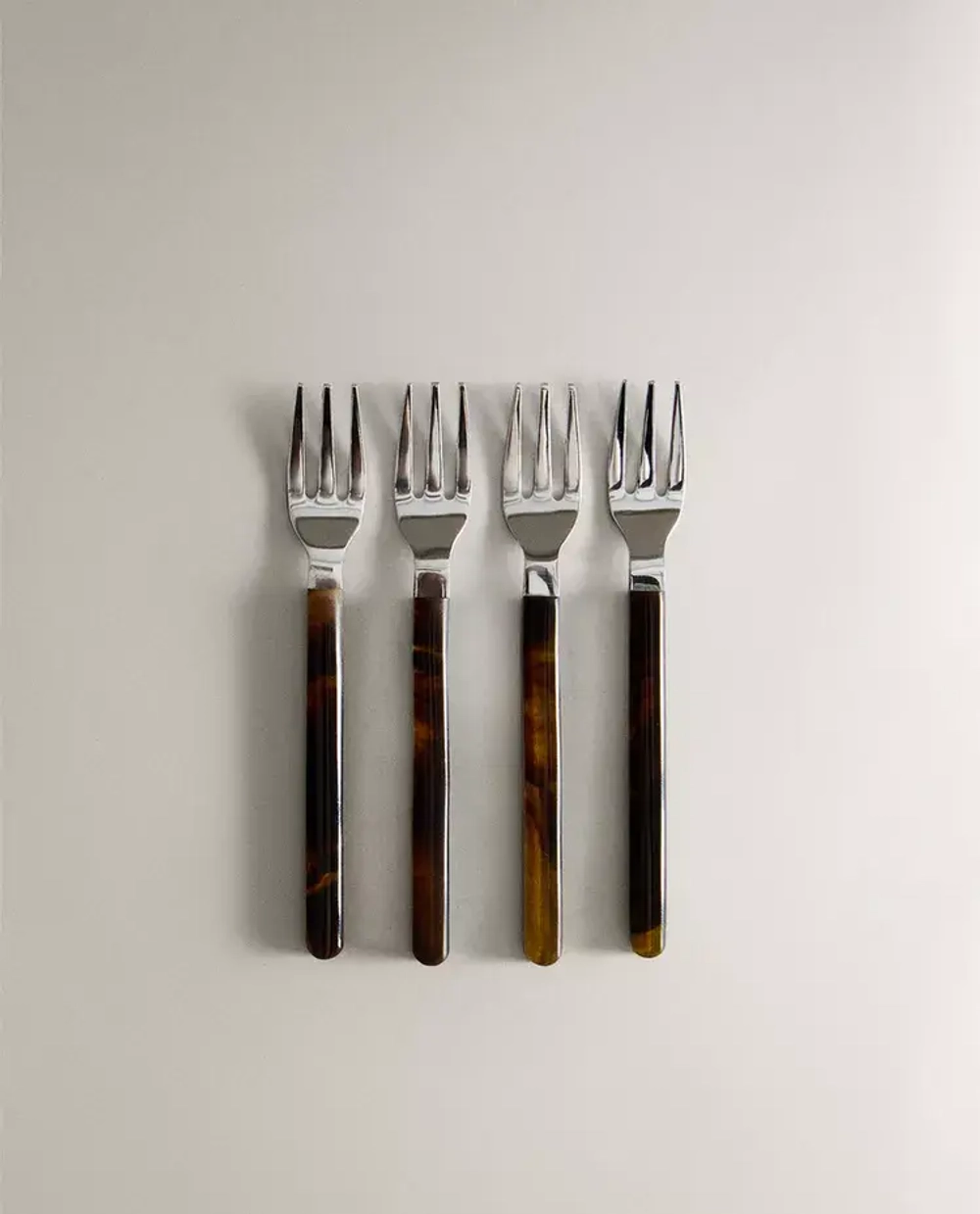 ZARA HOME НАБОР ИЗ 4 ВИЛОК, КОРИЧНЕВЫЙ