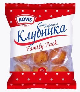 Кекс Мини-маффины Ковис с фруктово-ягодной начинкой клубника, 470г