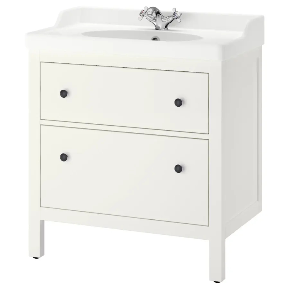 Тумба для ванной - HEMNES / RUTSJÖN /RUTSJОN IKEA/ ХЕМНЕС/РУТСЕН ИКЕА, 82х49х95 см, белый