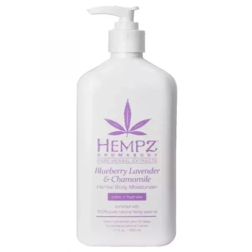 Hempz blueberry lavender & chamomile herbal body moisturizer calm+hydrate enriched with 100% pure natural hemp seed oil 500ml
