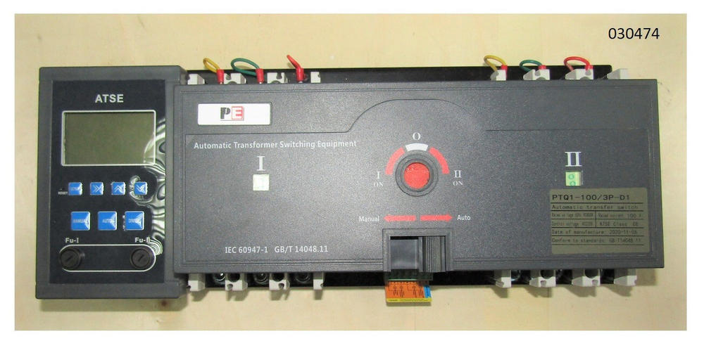 Реверсивный рубильник с логическим контроллером PTQ5-D1 3P 100A/Automatic Transfer Switch (with controller)