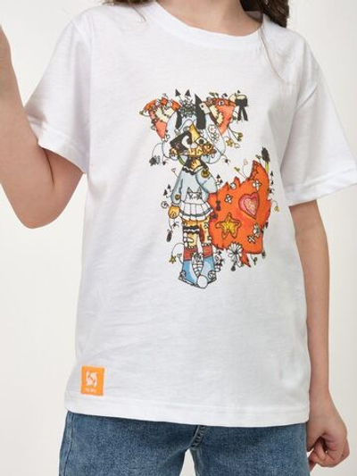 Детская футболка с принтом Moon (Размер: 152-158) (Цвет: белый)