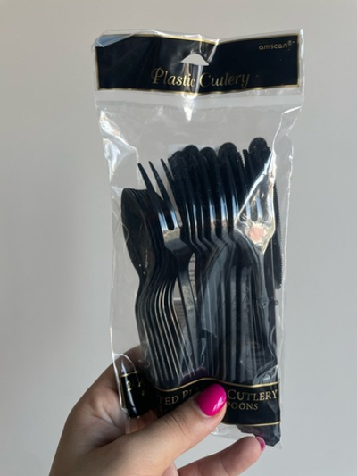 Столовые приборы пласт Black, 24шт.