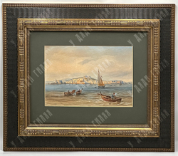 Карл Фридрих Шинкель (1781–1841). Вид Неаполя. Бумага, акварель. Неаполь, 1804 г. 24х34,5 см.