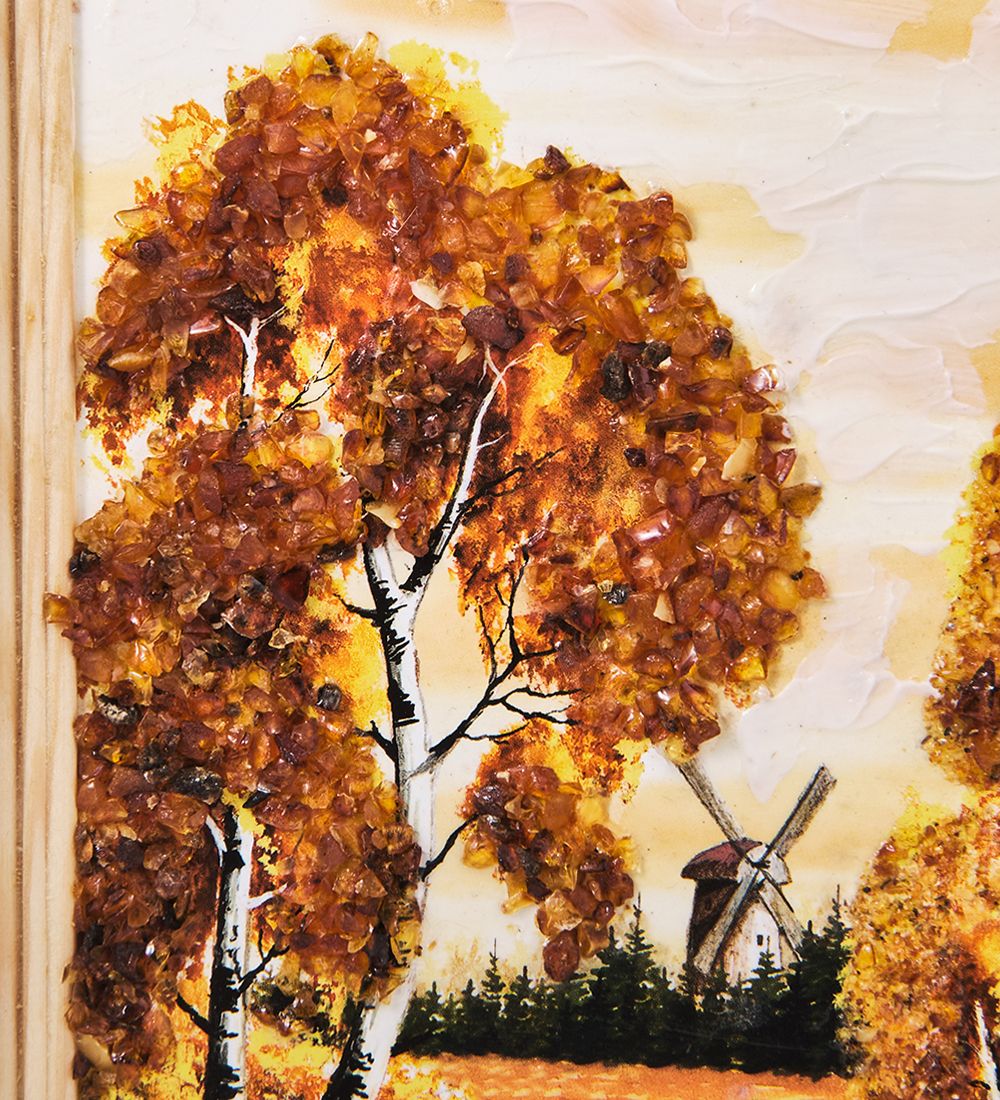 AMB-03/41 Картина «Красота природы» (с янтарной крошкой) H-32см