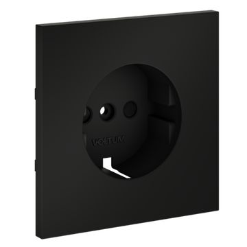 Накладка для розетки с заземлением и защитными шторками, S70 (черный матовый)