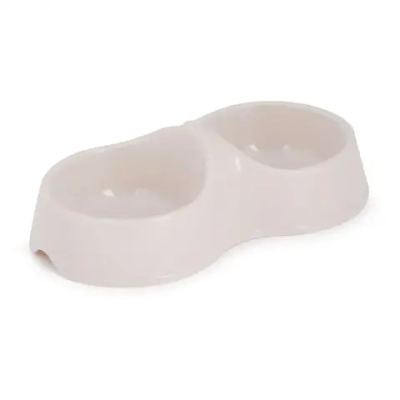 Миска для кошек 0,2л двойная (бежевый) (комплект 34 шт)