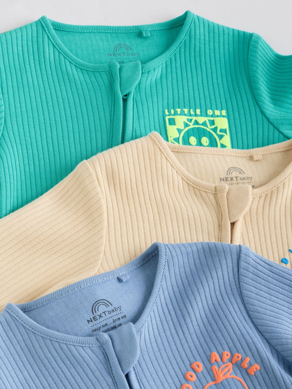 Комбинезон / Cлип для малышей Next E19-551, 3 шт., Голубой, Мятный, Бежевый