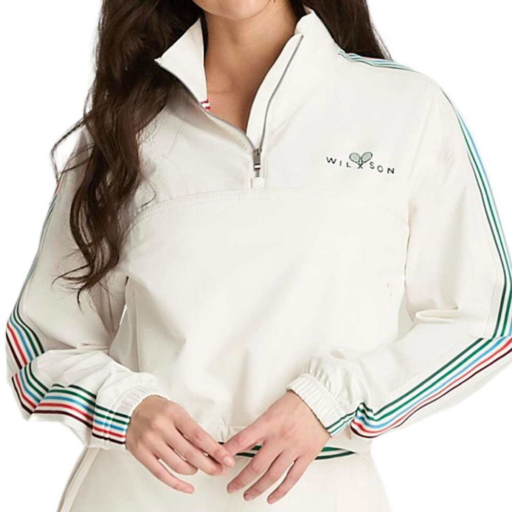 Женская теннисная куртка Wilson Davenport Popover Woven - sandrift