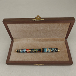 Ручка с ручной росписью Палех "Сказочная тройка" в футляре