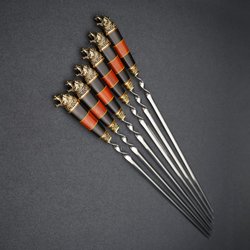 Подарочный набор шампуров "Медведь Prime", рукояти граб-падук