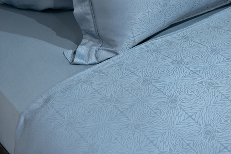 Постельное белье 1.5 спальное Garda Decor Муар сине-зеленое бамбук