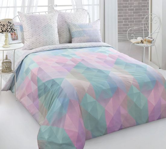 Полуторный комплект постельного белья Радужный блик Зима-Лето перкаль