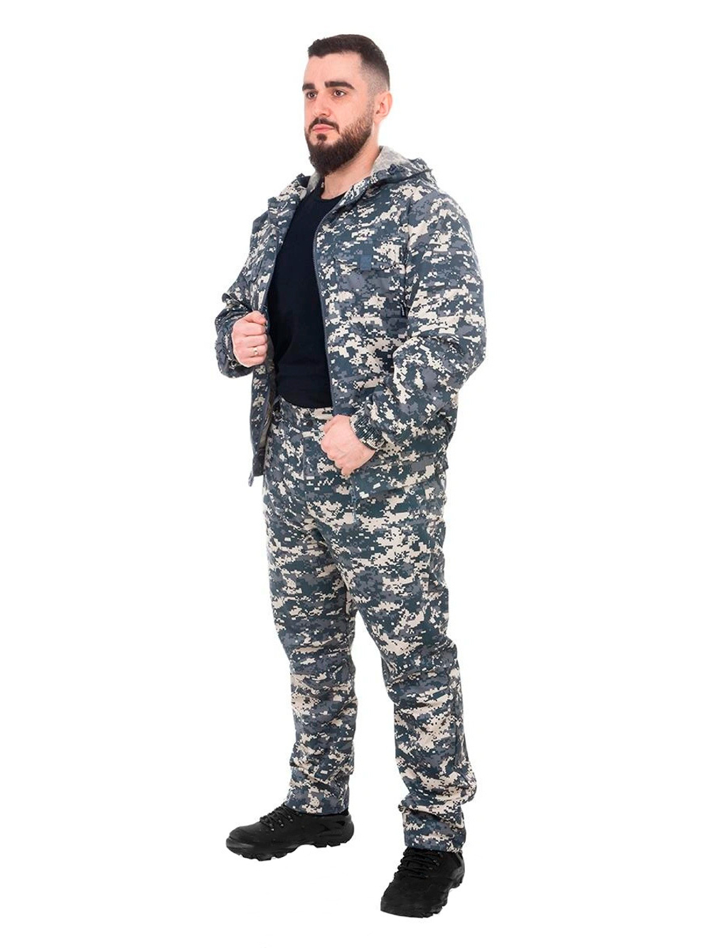 Костюм летний антимоскитный Helios Тайган, цвет серый пиксель, размер 52-54/170-176 (T-KS-T-GP5072-2XL-1)