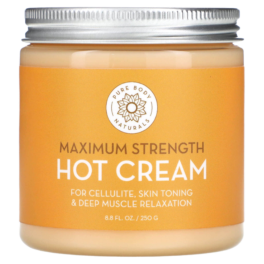 Pure Body Naturals, согревающий крем максимальной силы действия, 250 г (8,8 жидк. унции)