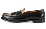 GUCCI Tassel Gg Canvas Loafers Black Ebony