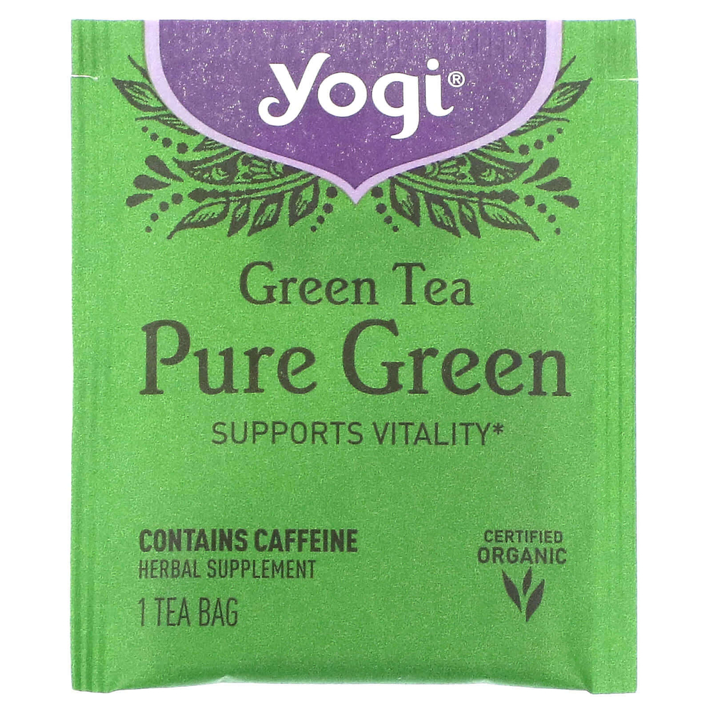 Yogi Tea, чистый зеленый чай, 16 чайных пакетиков, 31 г (1,09 унции)