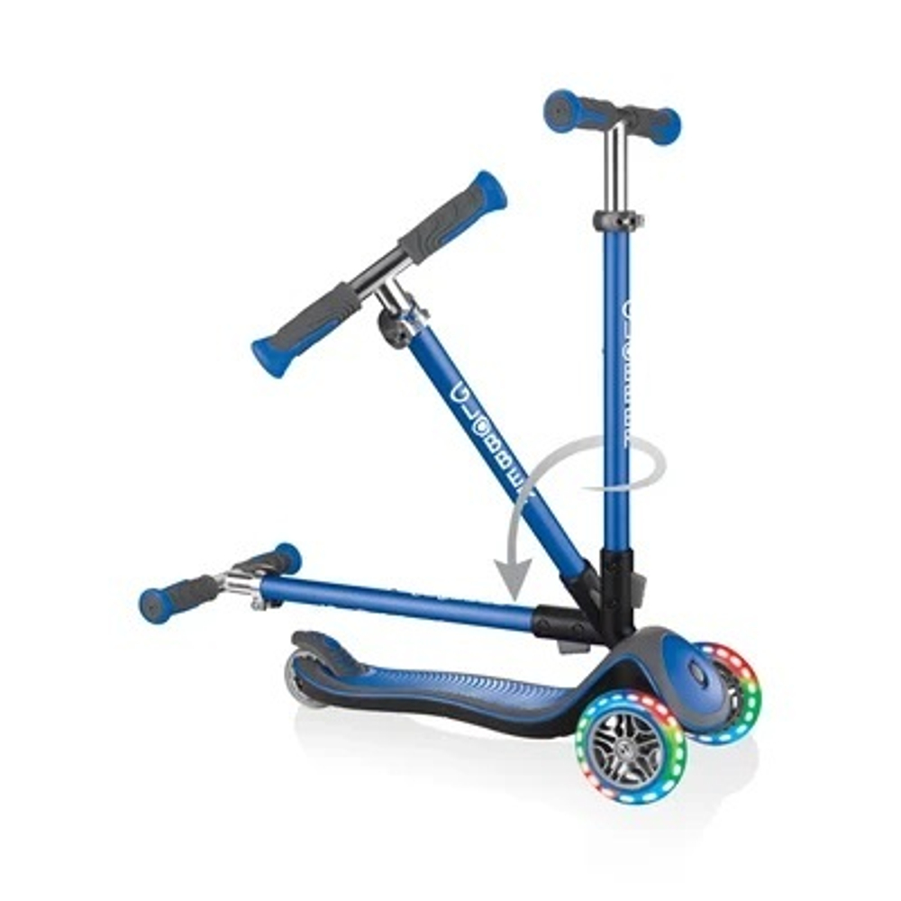 Самокат Globber Elite Deluxe Lights синий