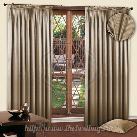 Шторы блэкаут для зала:  Лино (арт. А30-504-3)  - (200х270)х2 см. - бронза