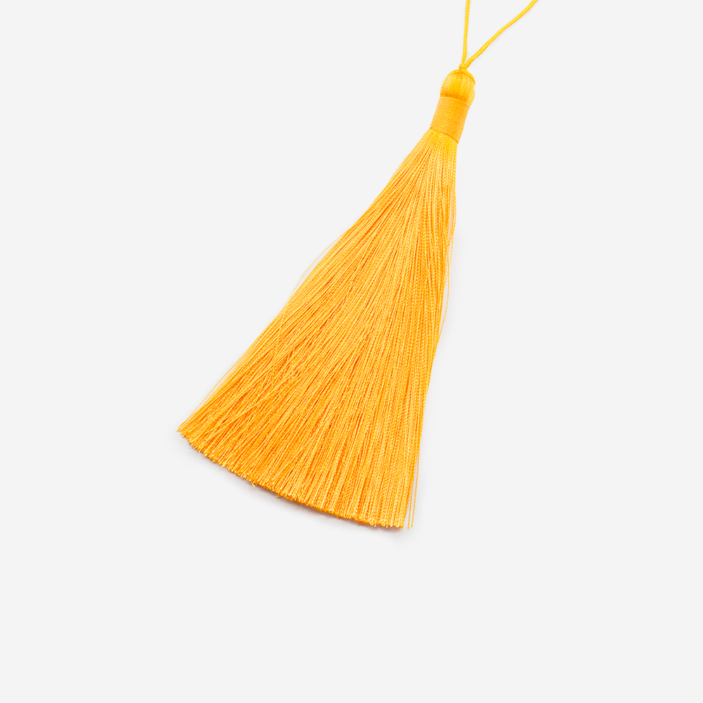 Кисточка декоративная, оттенок "Желтый", 120*8мм, нейлон