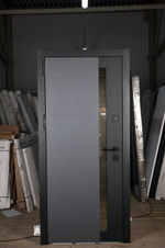 Дверь Входная Аваллон  Муар Серый/муар Белый