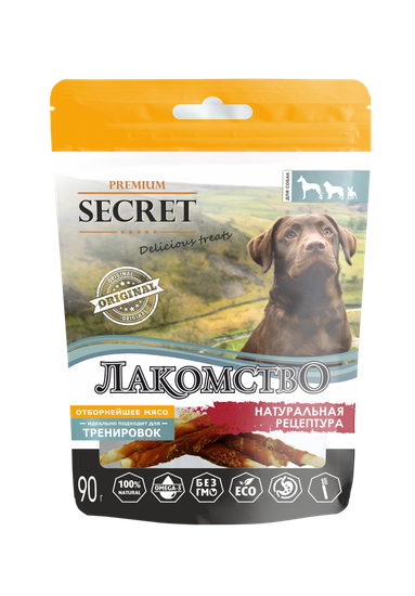 Секрет Лакомство для собак палочки утиные 90г