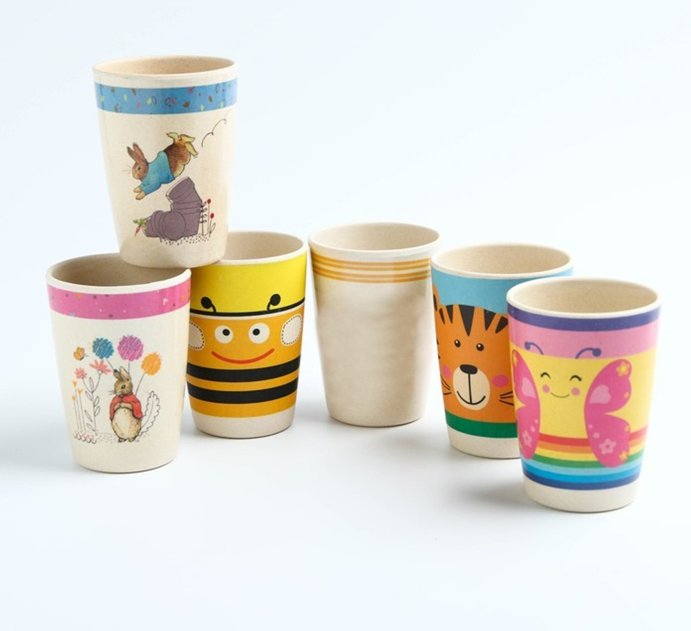 4298752 Стакан детский из бамбука, цвет МИКС