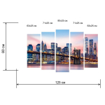 Картина модульная, 125х80 см, 5мод, X-337H