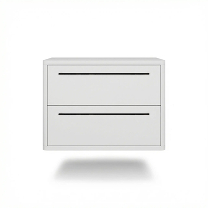 Тумба прикроватная подвесная ROYAL 5202 эко (Белый-р.черная)