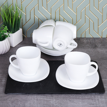 Чайная пара 230мл квадратная форма / N-FKFB210FKBD58-6 (WHITE)