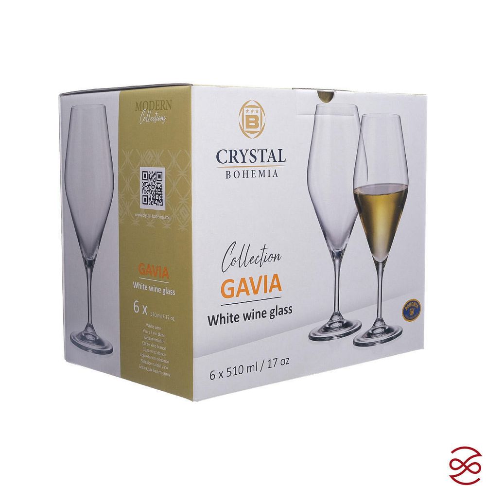 Набор бокалов для вина Crystalite Bohemia GAVIA 510 мл (6 шт)