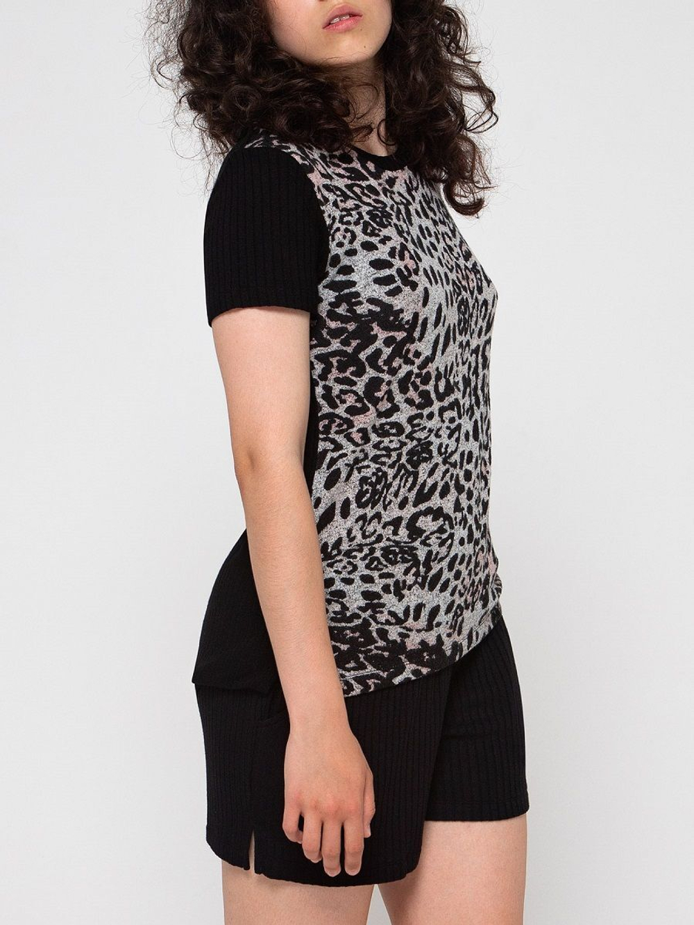 Женская пижама с анималистическим принтом (Размер: S) (Цвет: черный с леопардовым)