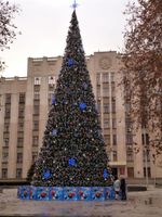 Уличная елка каркасная "Уральская сосна" (бело-зеленая леска) от 4 до 30 м