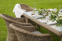 "Латте" плетеный стол из искусственного ротанга 160х90см, цвет соломенный