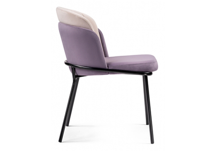 Стул на металлокаркасе Woodville Сиолим сливовый, кремовый, черный глянец