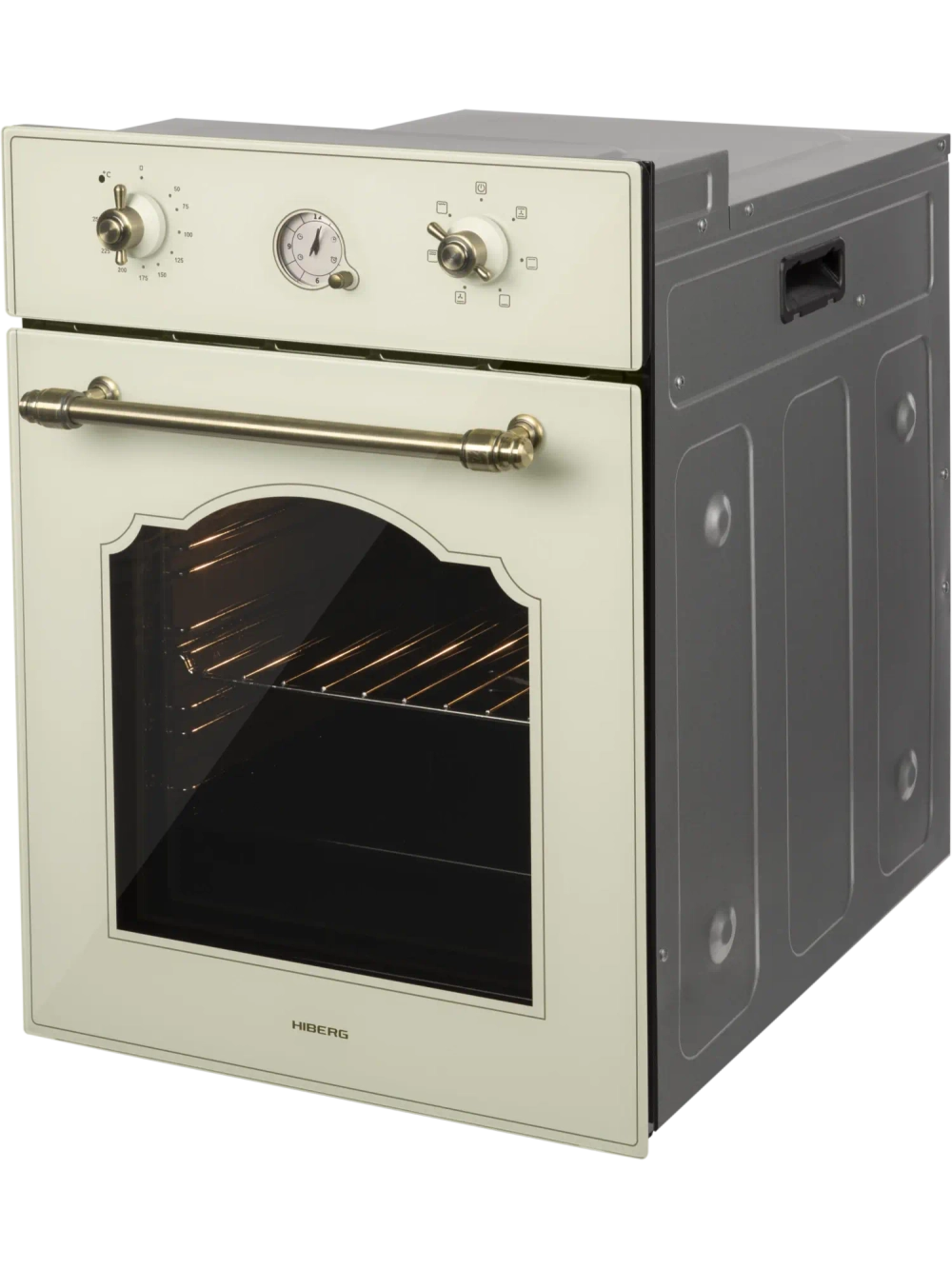 Духовой шкаф Hiberg VM 4360 RY с программатором и ретро часами