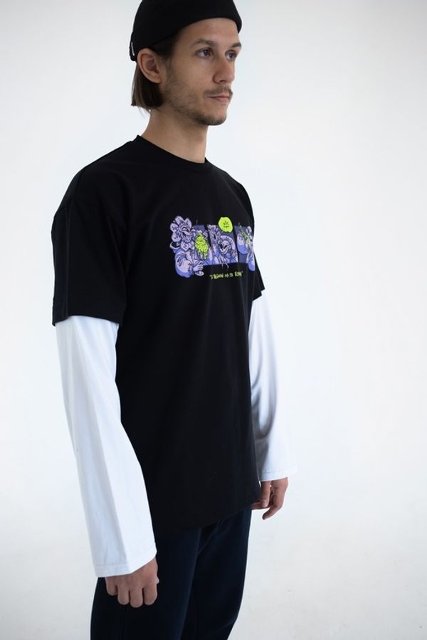 Лонгслив Все проблемы из-за взрослых Черный - фото 2