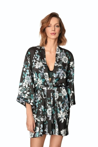 Халат Xena с длинным рукавом (Размер: XXL) (Цвет: черный с зеленым)