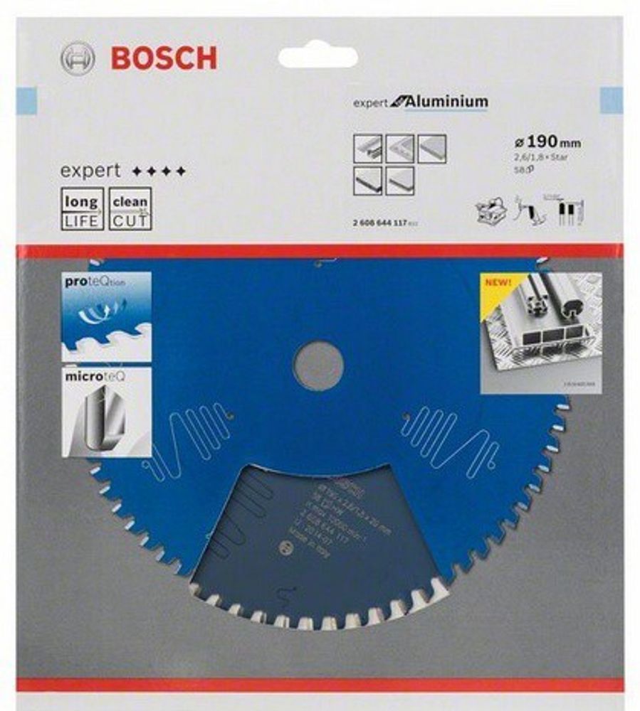 Пильный диск BOSCH Expert for Aluminium190xFastFixx2.6/1.8x58T