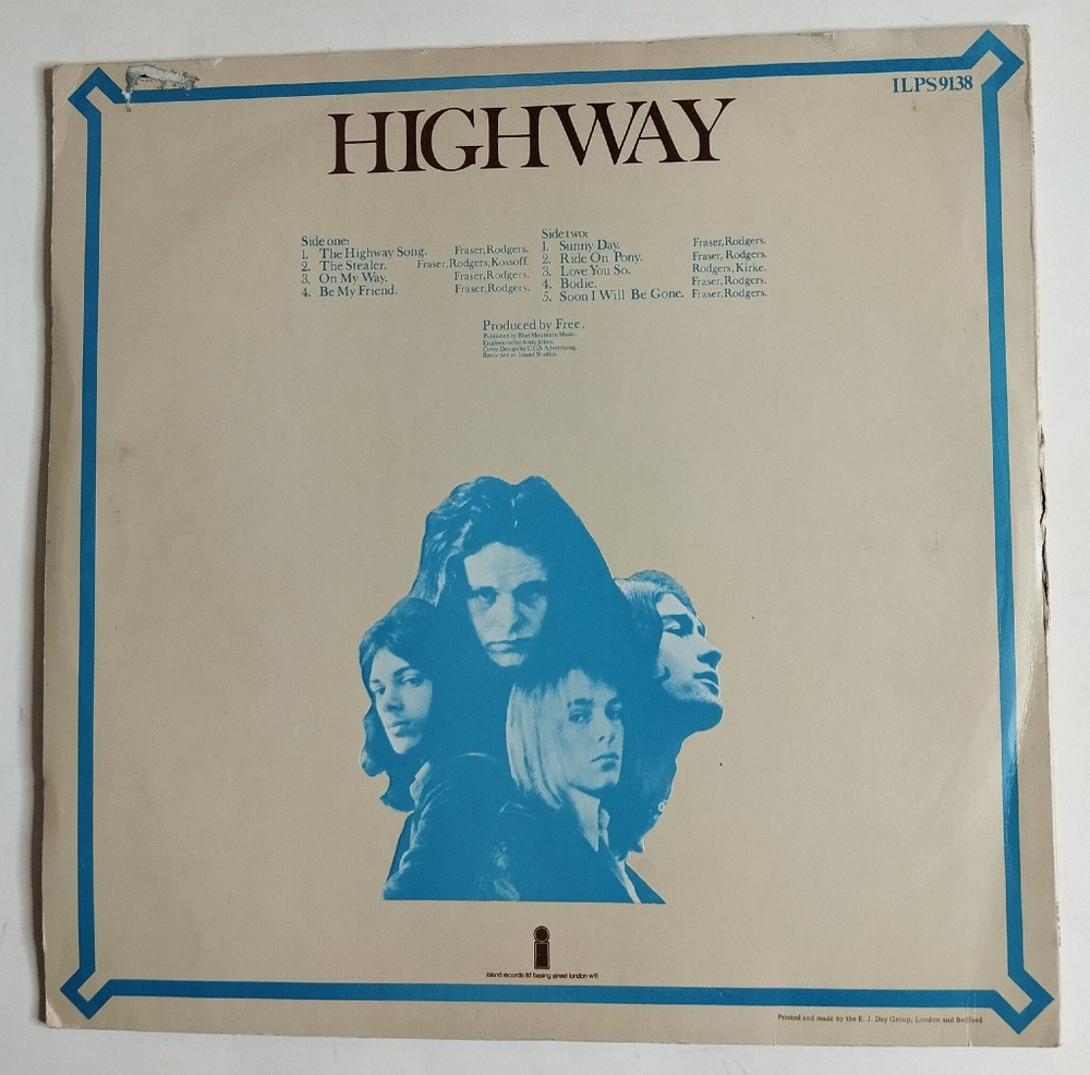 Винтажная виниловая пластинка LP Free Highway (UK 1970)