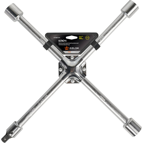 Баллонный ключ крестовой для автомобиля 17x19x21x22x1/2" 400 мм усиленный PRO AIRLINE ATAB004